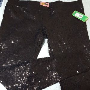 Tipsy Elves Black Sequin Leggings XXL